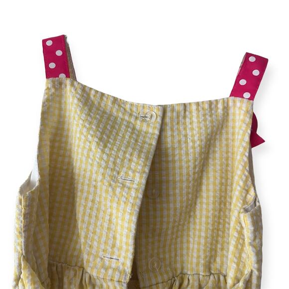 Emily Rose Yellow Gingham Butterfly Sundress Girls Size 5 Ruffle Bow Summer - Picture 7 of 12